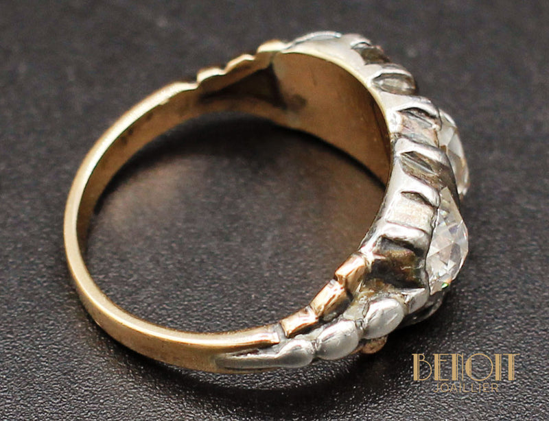 Bague XVIIIe Jarretière Or Diamants