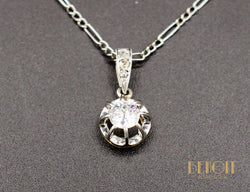 Pendentif Solitaire Diamant Ancien