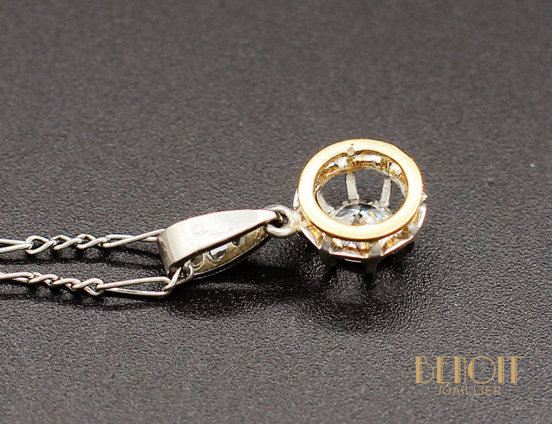 Pendentif Solitaire Diamant Ancien