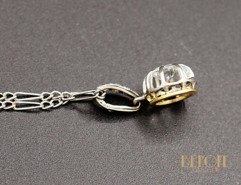 Pendentif Solitaire Diamant Ancien