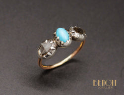 Bague Fin XVIIIe Turquoise et Diamants