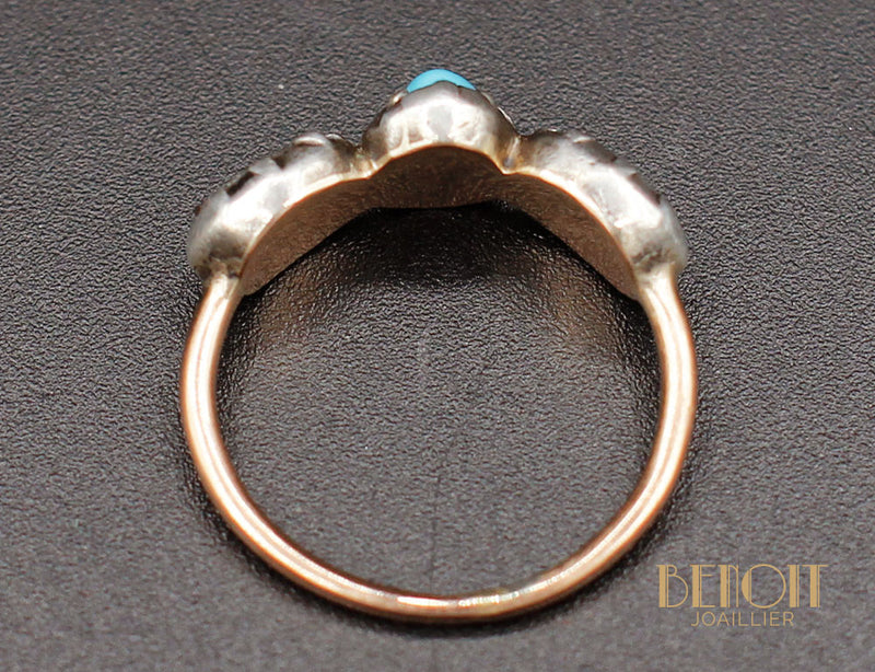 Bague Fin XVIIIe Turquoise et Diamants