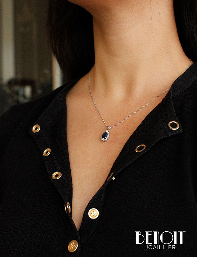Pendentif Saphir Diamants