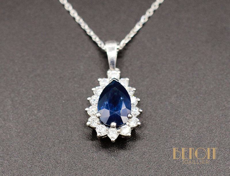 Pendentif Saphir Diamants