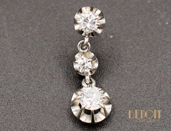 Boucles d'Oreilles Pendantes Diamants
