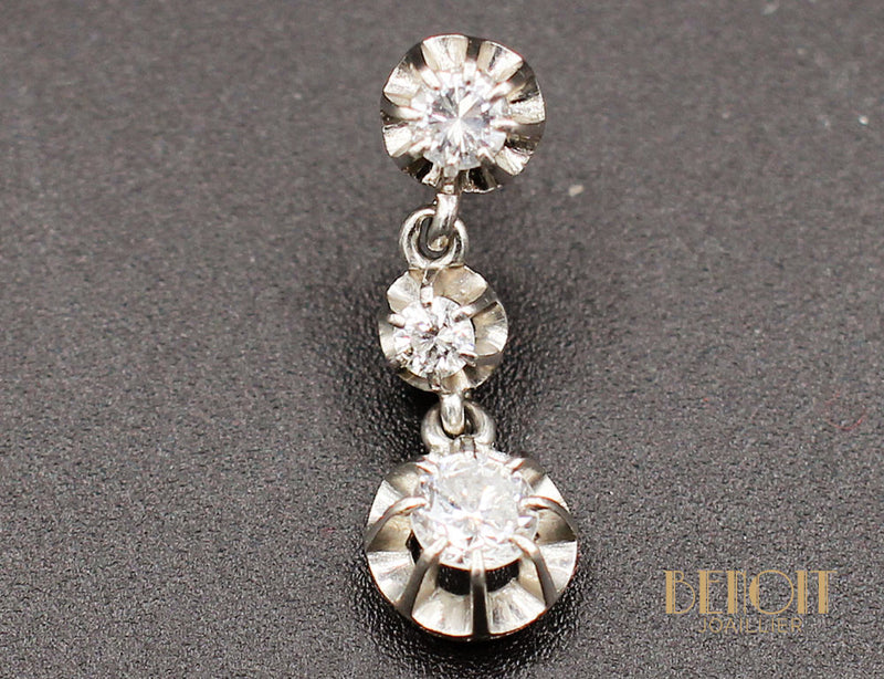 Boucles d'Oreilles Pendantes Diamants