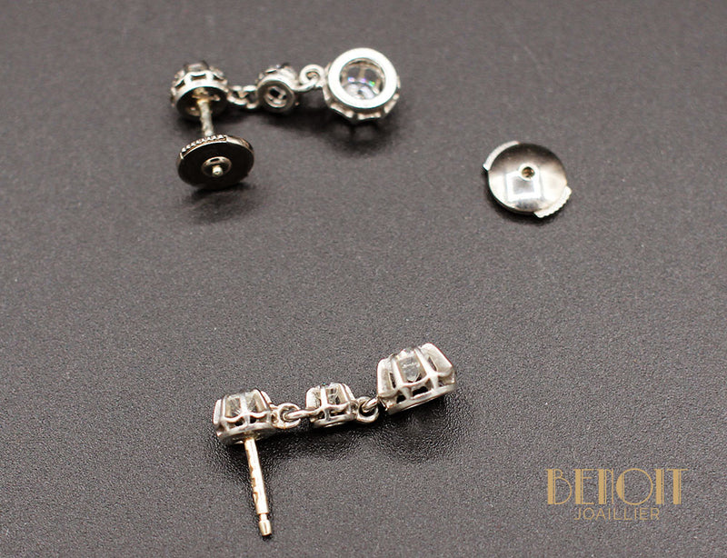 Boucles d'Oreilles Pendantes Diamants