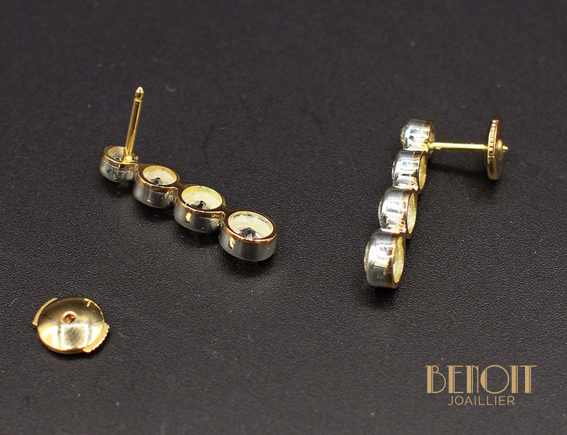 Boucles d'Oreilles Pendantes Diamants