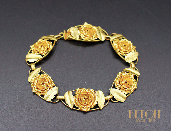 Bracelet Ancien Roses Or Jaune