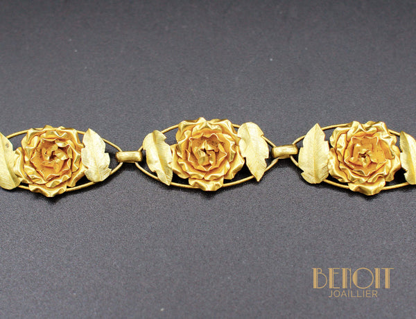 Bracelet Ancien Roses Or Jaune