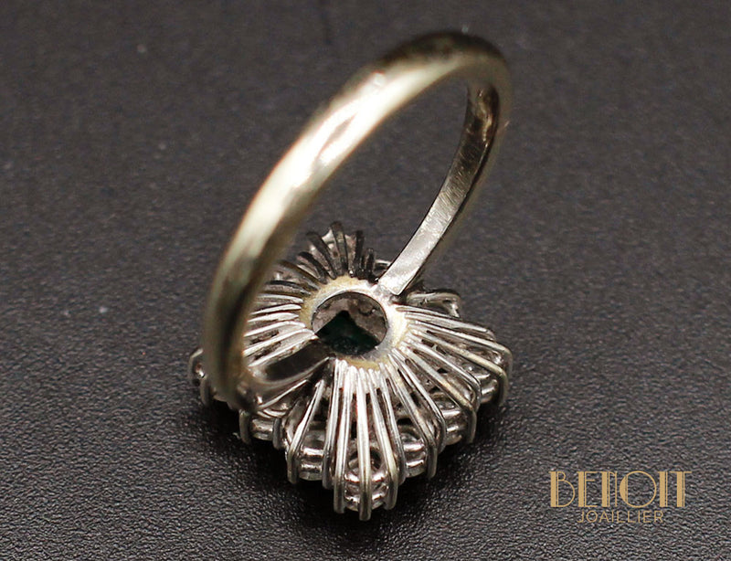 Bague Emeraude Entourage Diamants