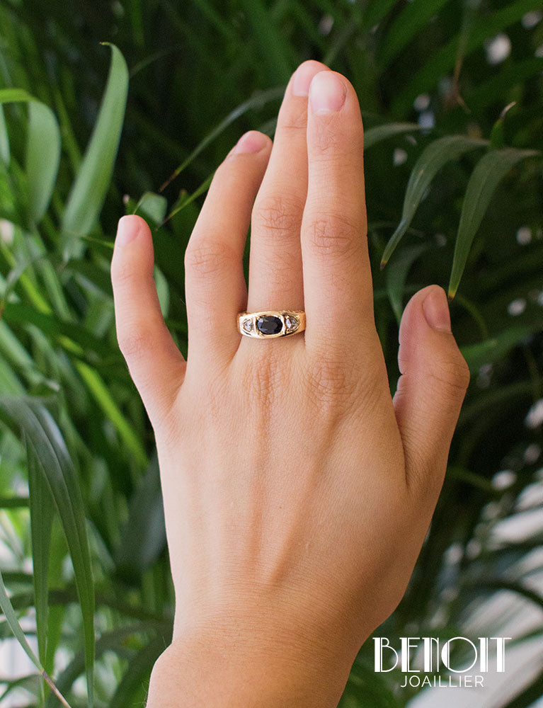 Bague Ancienne Saphir Diamants