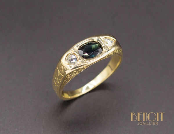 Bague Ancienne Saphir Diamants