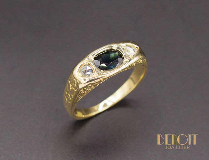 Bague Ancienne Saphir Diamants