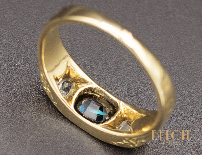 Bague Ancienne Saphir Diamants