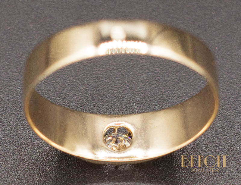 Bague XIXe Diamant Gravures