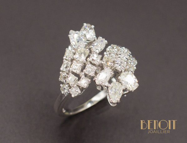 Bague Pêle Mêle Croisé de Diamants