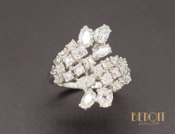 Bague Pêle Mêle Croisé de Diamants
