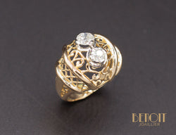 Bague 1950 Or Jaune Diamants