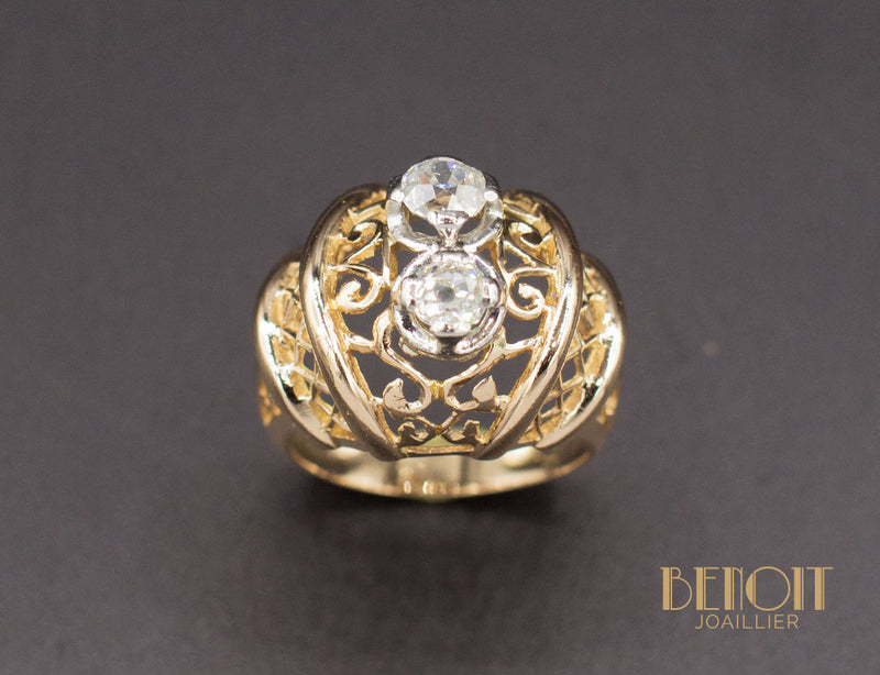 Bague 1950 Or Jaune Diamants