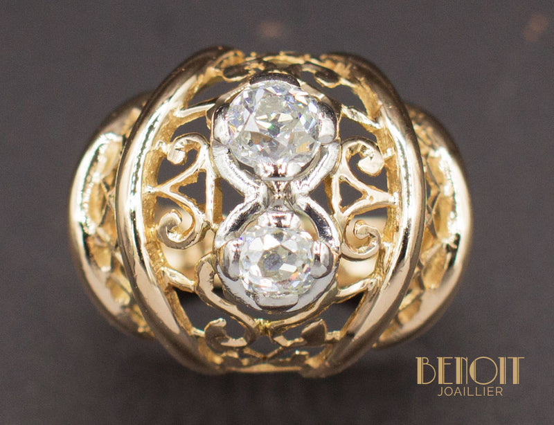 Bague 1950 Or Jaune Diamants
