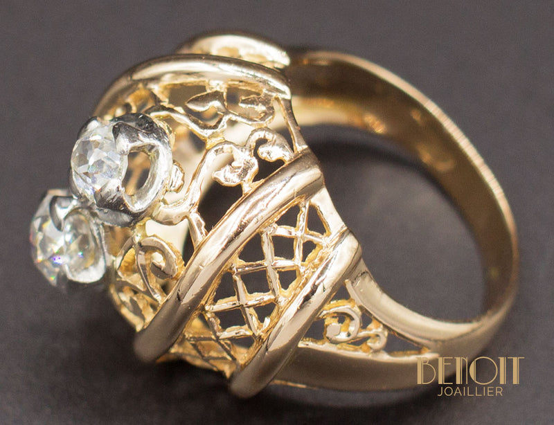 Bague 1950 Or Jaune Diamants