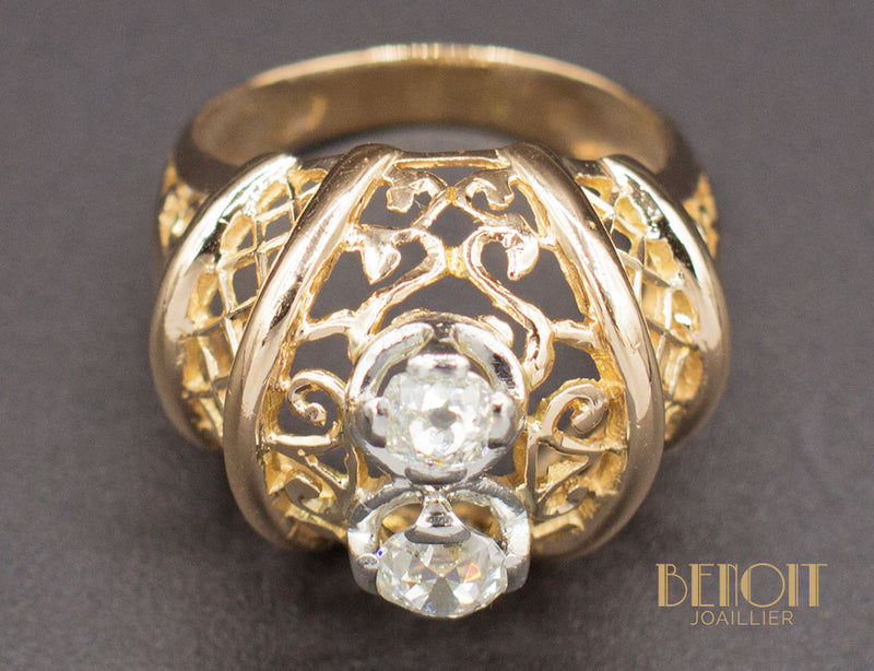 Bague 1950 Or Jaune Diamants