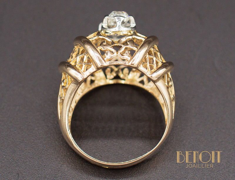 Bague 1950 Or Jaune Diamants