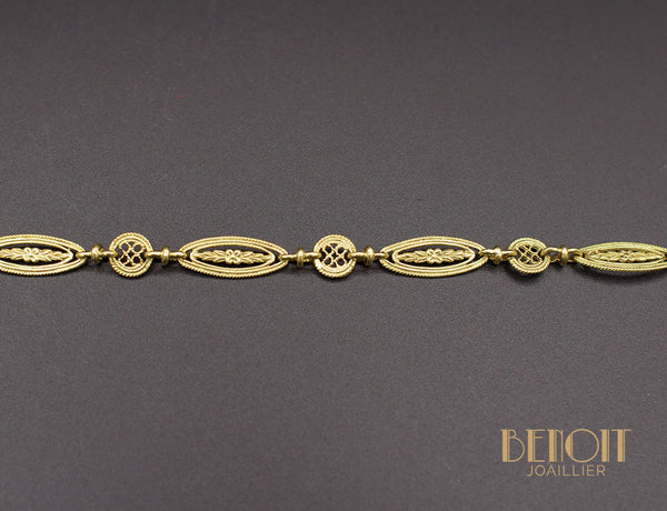 Bracelet Ancien Filigrane Or Jaune