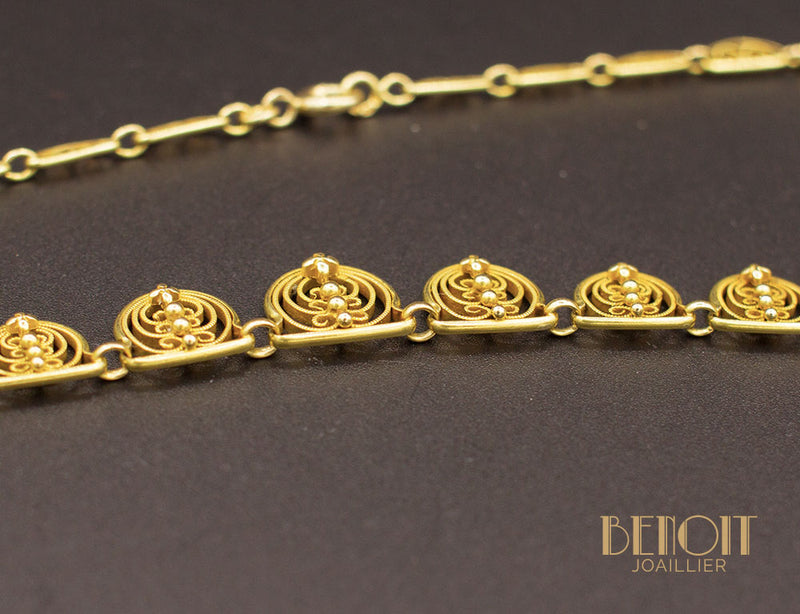 Collier Draperie Ancien Or Jaune