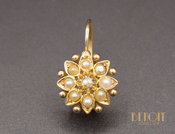Dormeuses Anciennes Perles Diamants