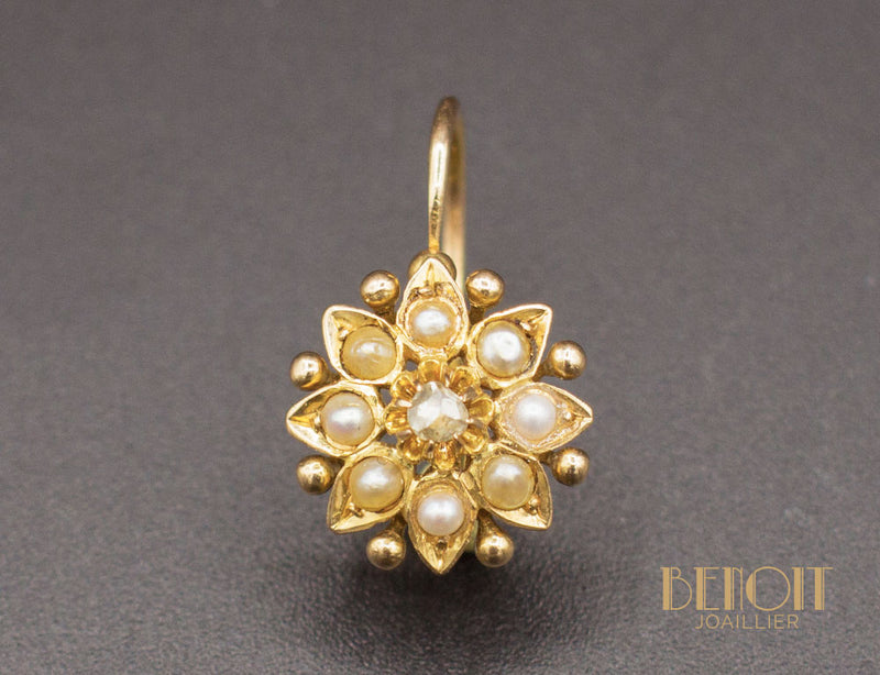 Dormeuses Anciennes Perles Diamants