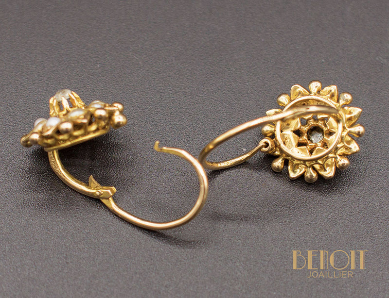 Dormeuses Anciennes Perles Diamants