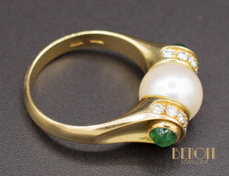 Bague BVLGARI Perle Emeraudes