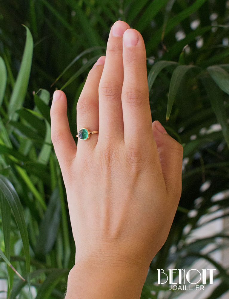 Bague Mellerio Cabochon Emeraude