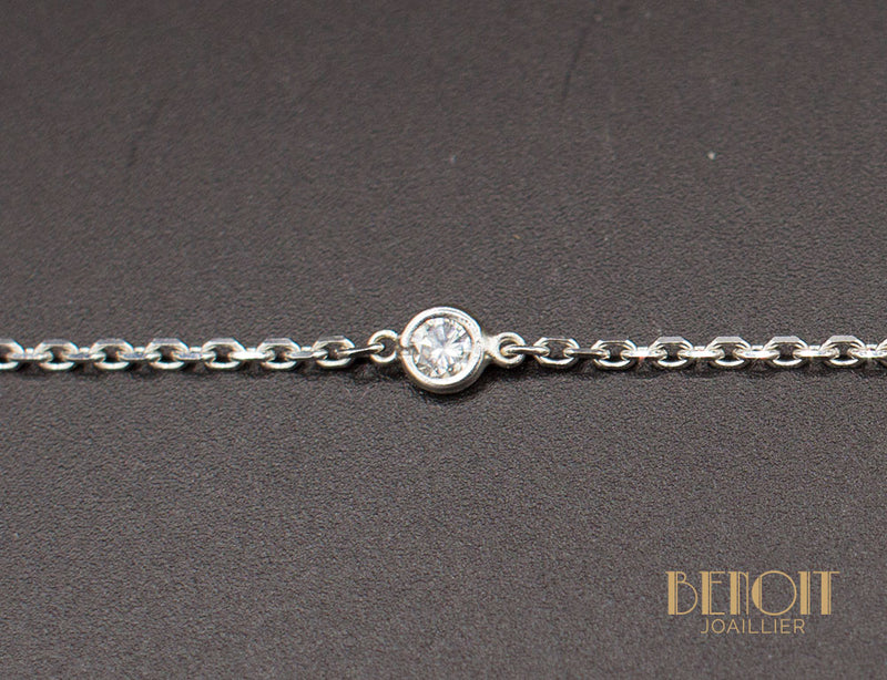 Bracelet Or 18k serti rosaces de Diamant