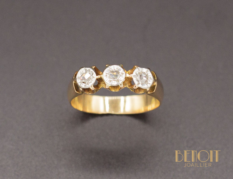 Bague XIXe Trois Diamants