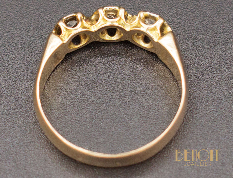 Bague XIXe Trois Diamants