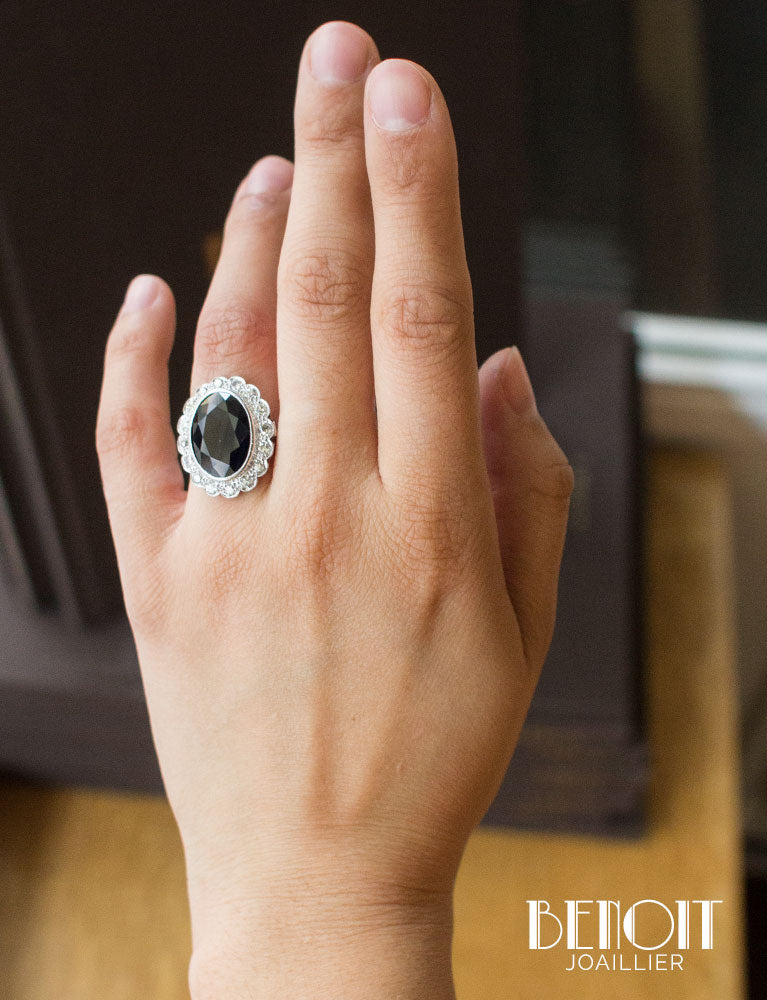 Bague Pompadour Saphir Diamants