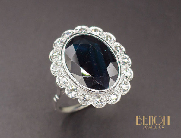 Bague Pompadour Saphir Diamants