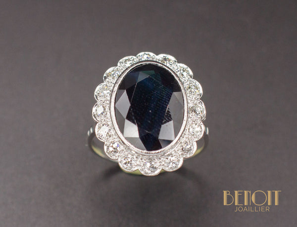 Bague Pompadour Saphir Diamants