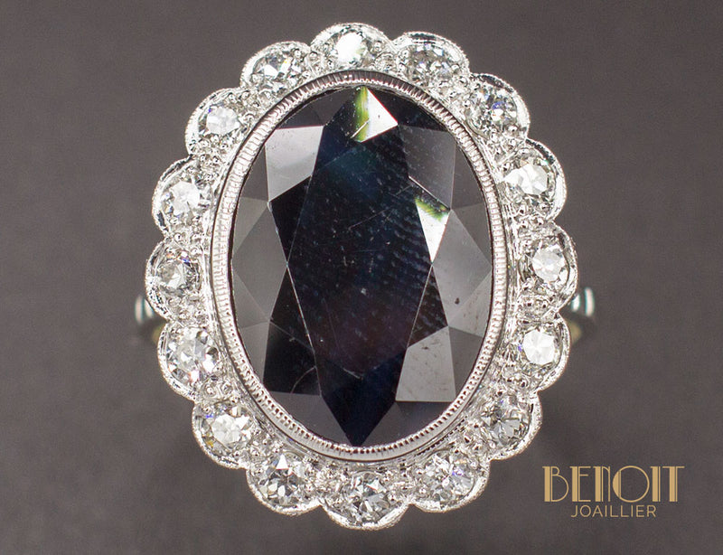 Bague Pompadour Saphir Diamants
