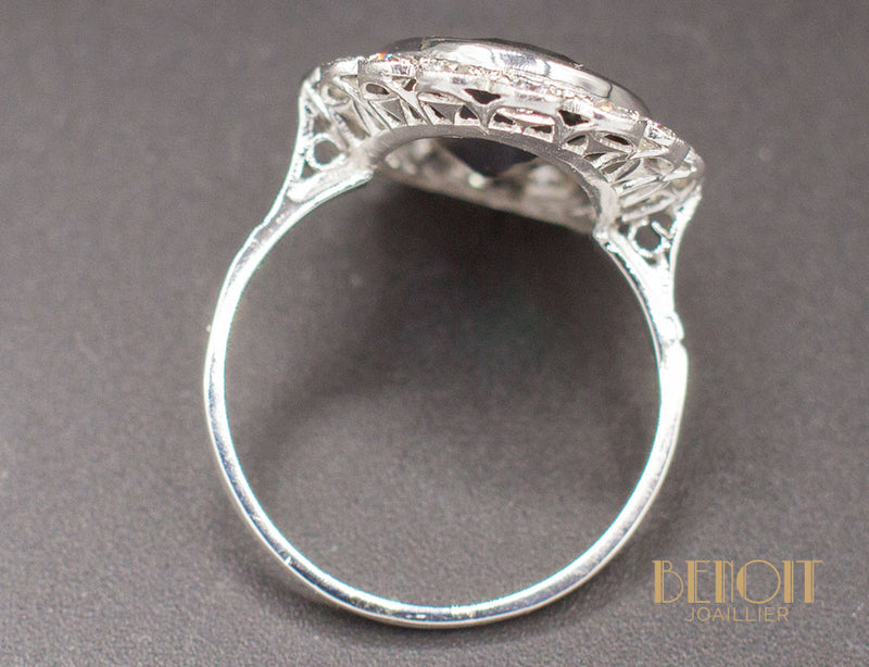 Bague Pompadour Saphir Diamants