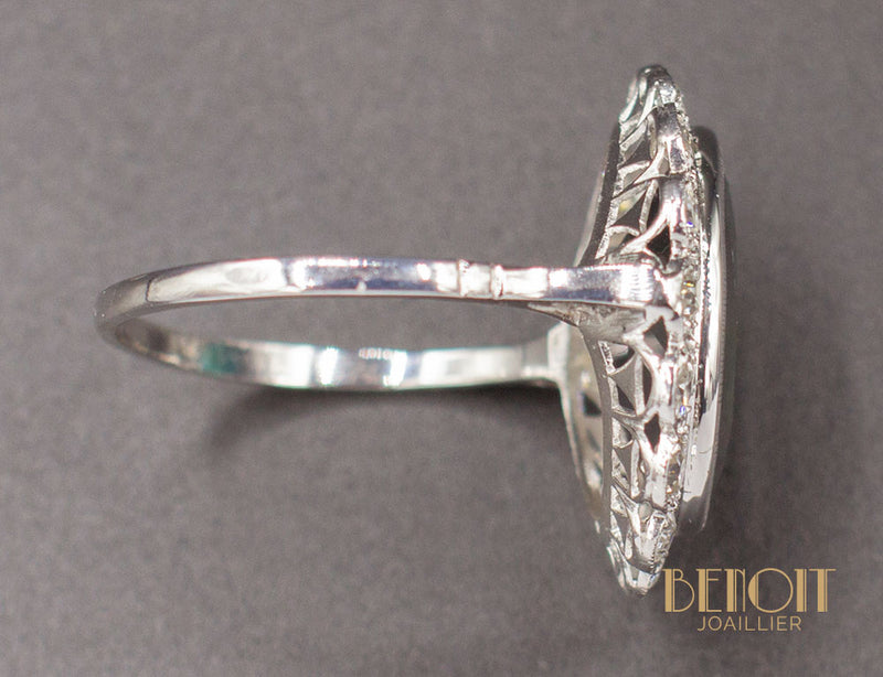 Bague Pompadour Saphir Diamants