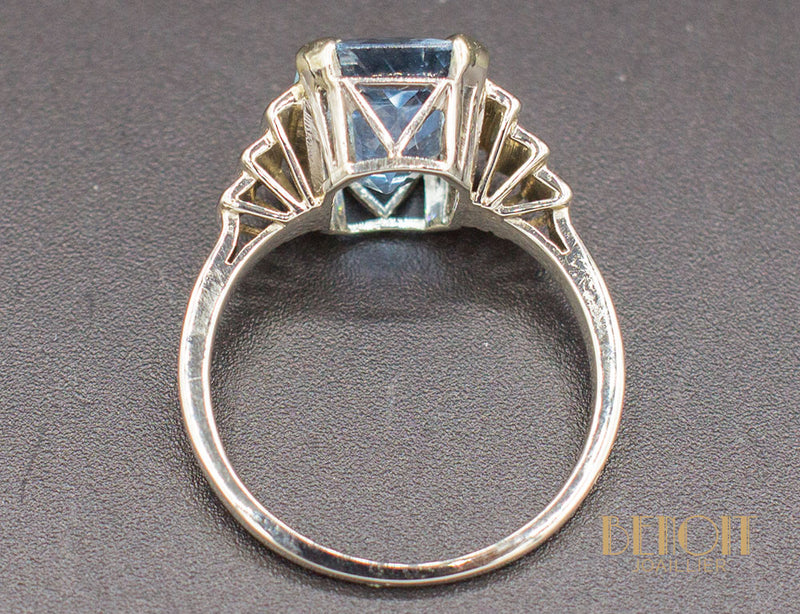 Bague Art Déco Aigue Marine