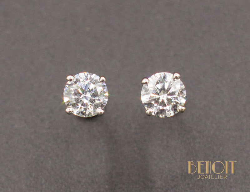 Boucles D'Oreilles Puces Diamants 0,30ct