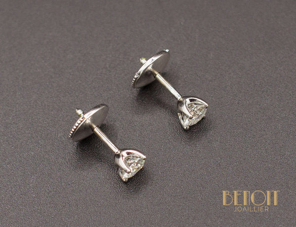Boucles D'Oreilles Puces Diamants 0,30ct