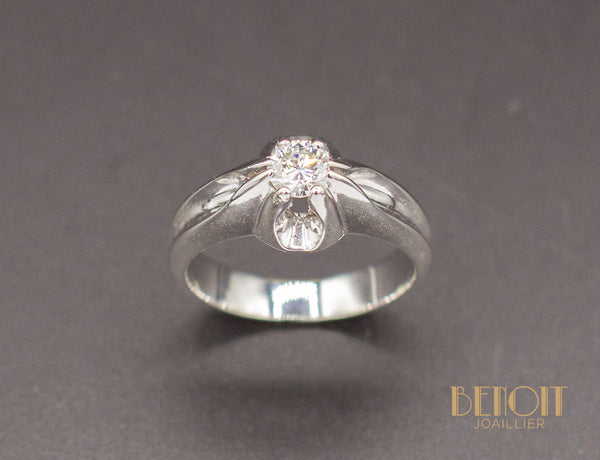 Bague Art Déco Or Blanc Diamant