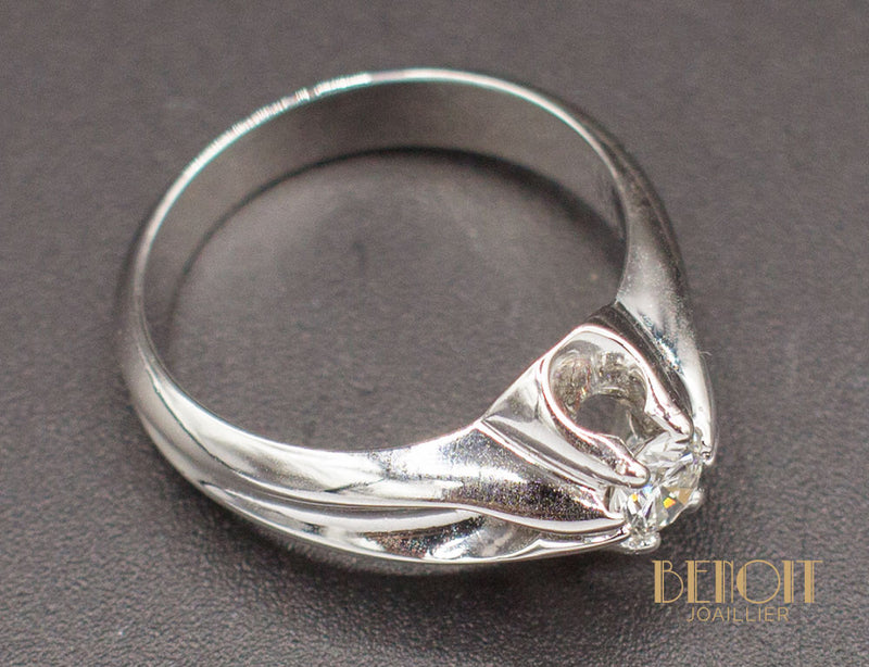 Bague Art Déco Or Blanc Diamant