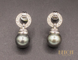 Boucles Art Déco Perles Diamants